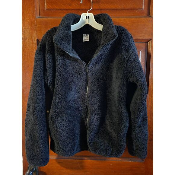 PINK small black teddy full zip jacket with pockets - Picture 3 of 5